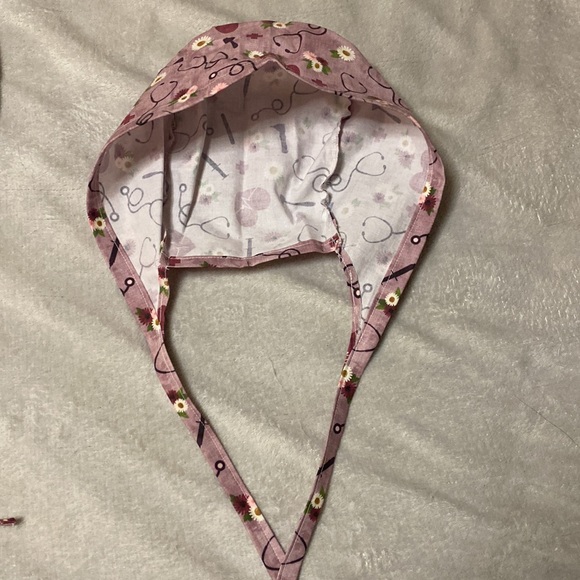 Medical print scrub cap. Handmade. OS - Picture 2 of 3